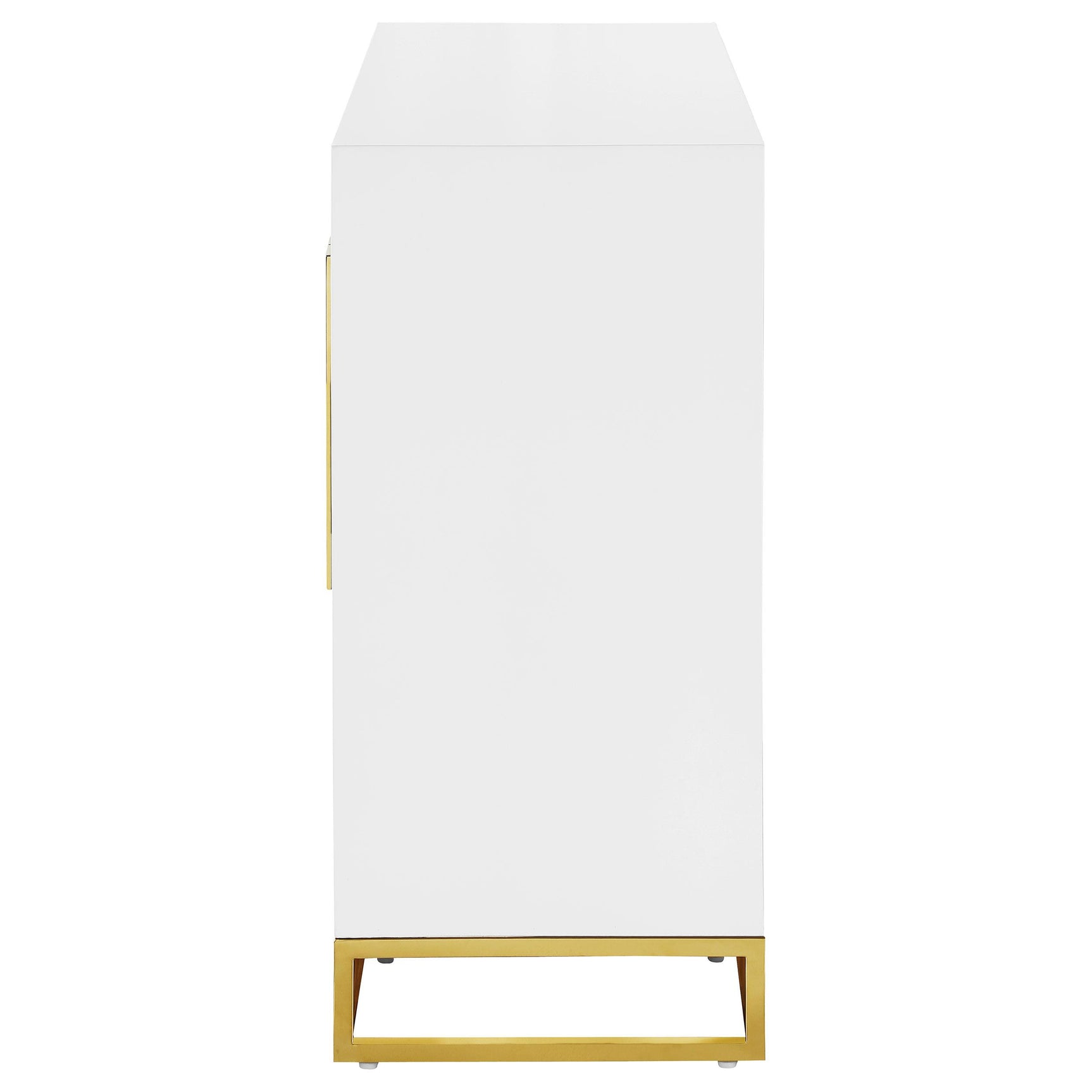 Elsa White and Gold 2-door Wood Storage Accent Cabinet - Ornate Home