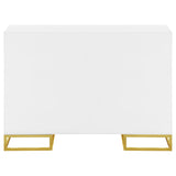 Elsa White and Gold 2-door Wood Storage Accent Cabinet - Ornate Home