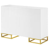 Elsa White and Gold 2-door Wood Storage Accent Cabinet - Ornate Home