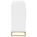 Elsa White and Gold 2-door Wood Storage Accent Cabinet - Ornate Home