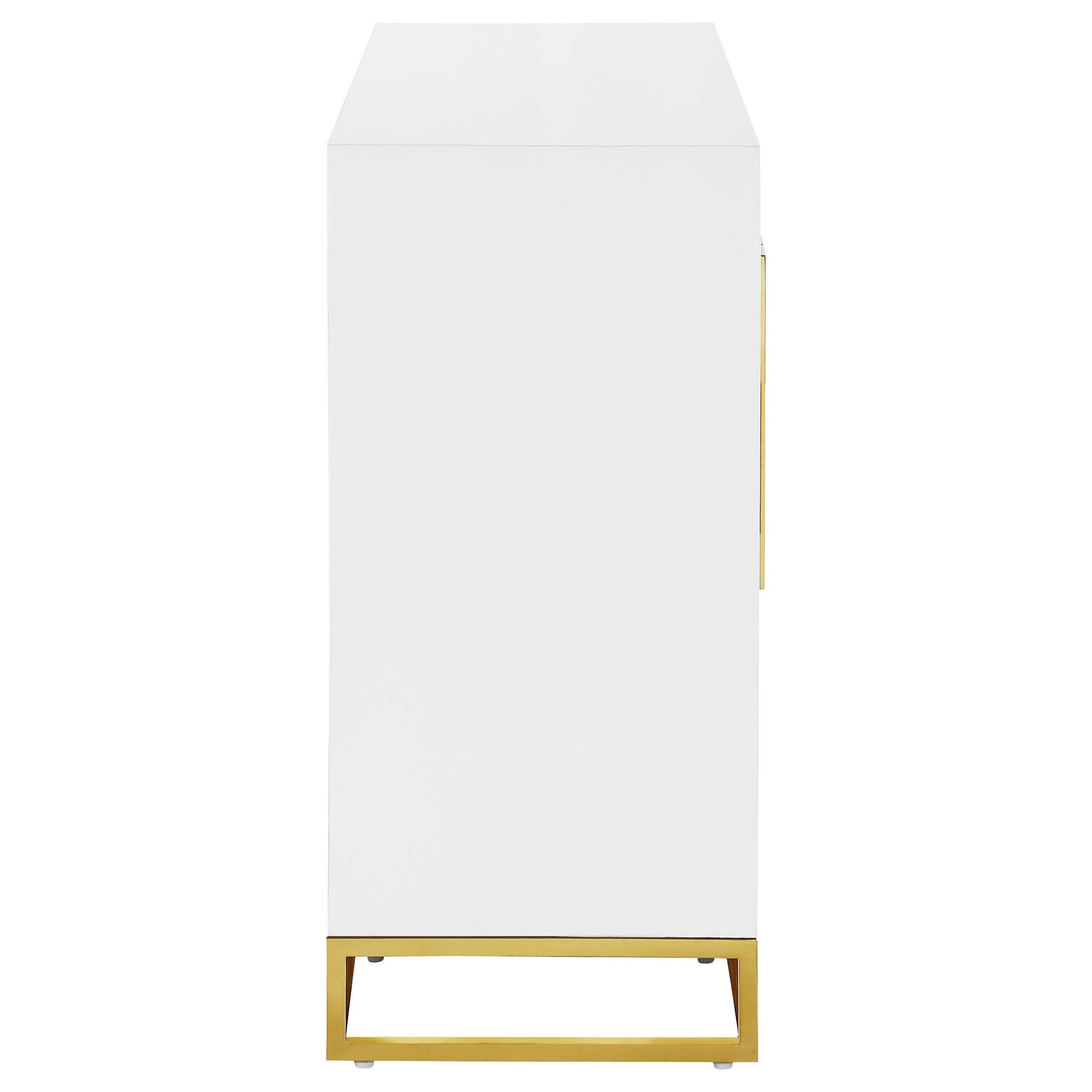 Elsa White and Gold 2-door Wood Storage Accent Cabinet - Ornate Home