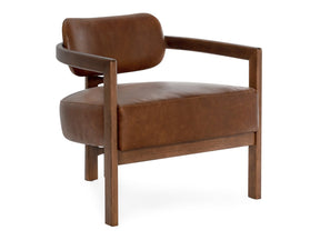 Elsie Kona Brown Leather Accent Chair - Ornate Home