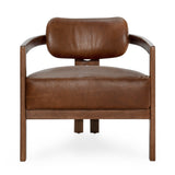 Elsie Kona Brown Leather Accent Chair - Ornate Home