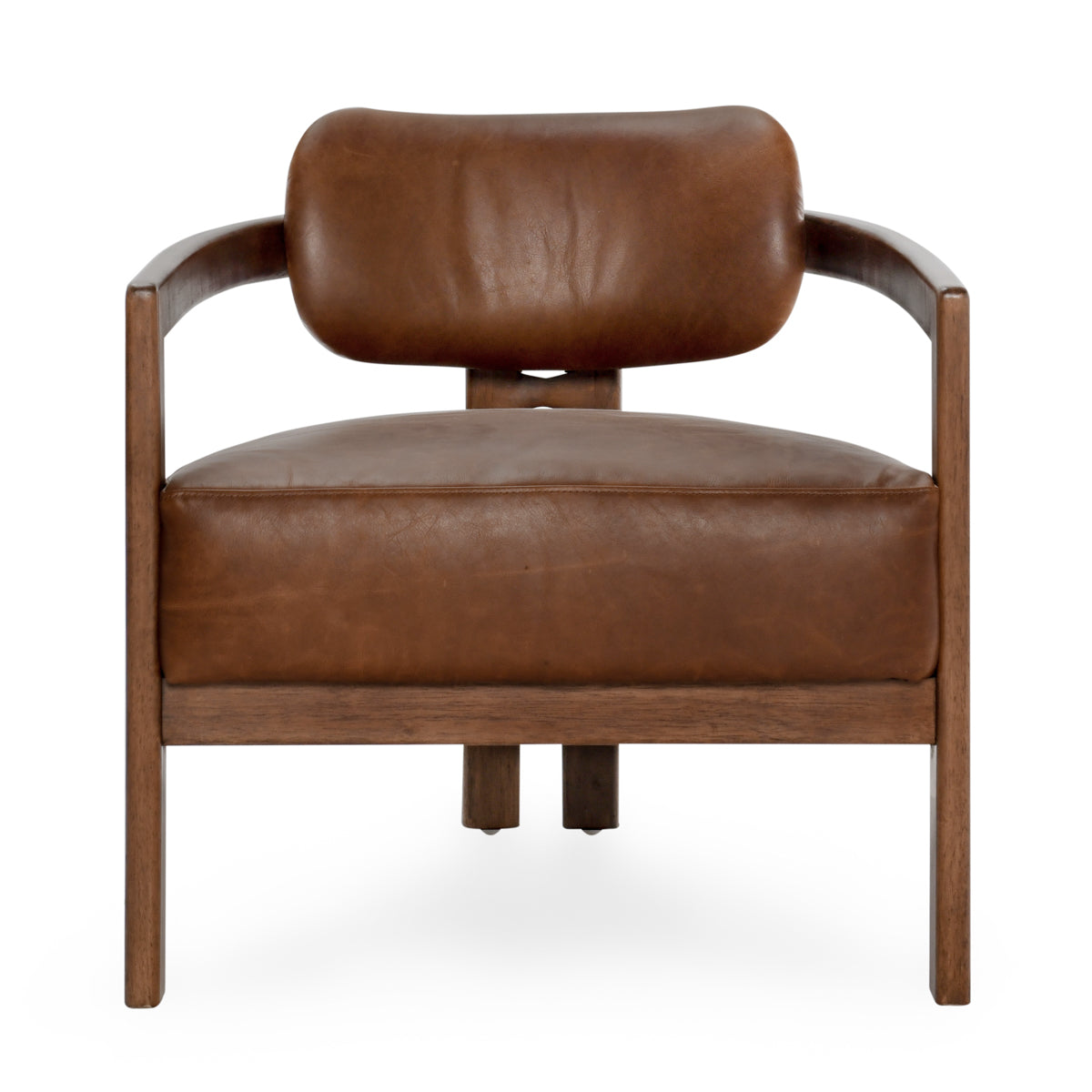 Elsie Kona Brown Leather Accent Chair - Ornate Home