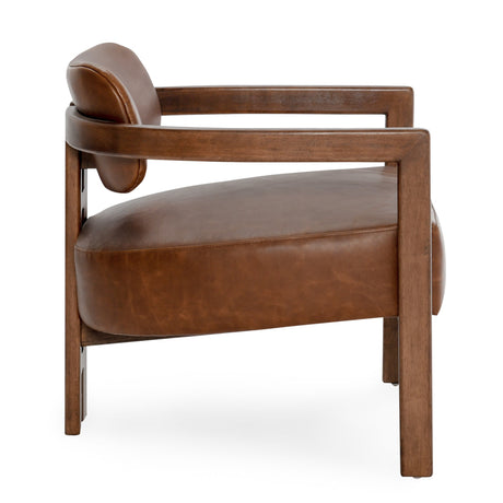 Elsie Kona Brown Leather Accent Chair - Ornate Home