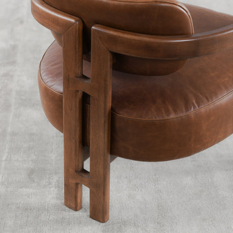 Elsie Kona Brown Leather Accent Chair - Ornate Home