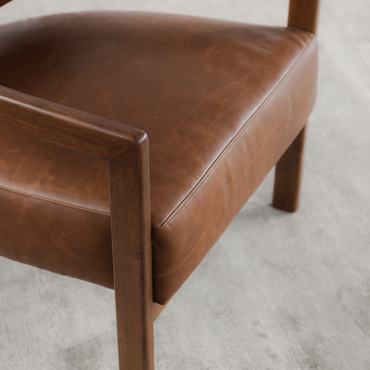 Elsie Kona Brown Leather Accent Chair - Ornate Home