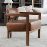 Elsie Kona Brown Leather Accent Chair - Ornate Home