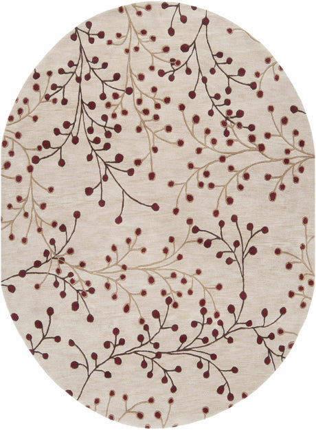 Elsu Beige&Burgandy Wool Rug - Ornate Home