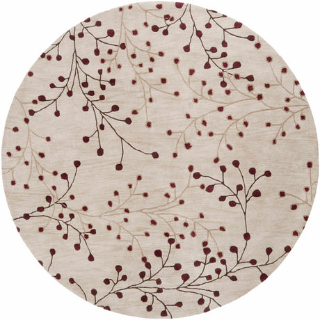 Elsu Beige&Burgandy Wool Rug - Ornate Home