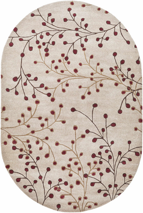 Elsu Beige&Burgandy Wool Rug - Ornate Home