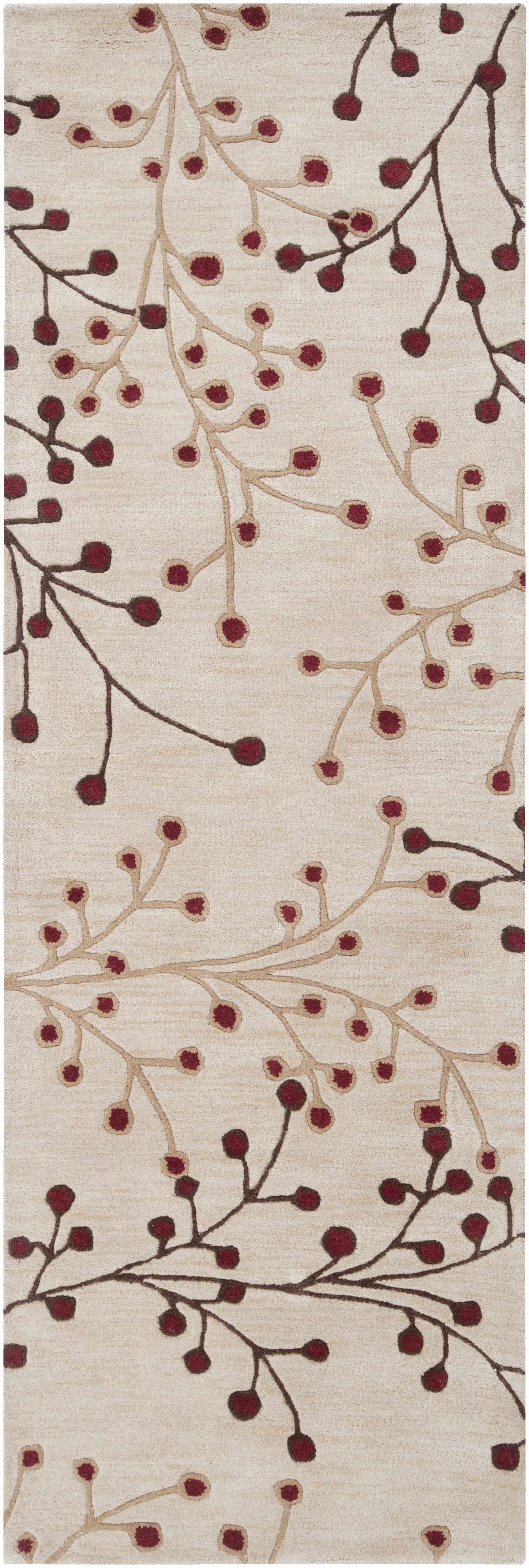 Elsu Beige&Burgandy Wool Rug - Ornate Home