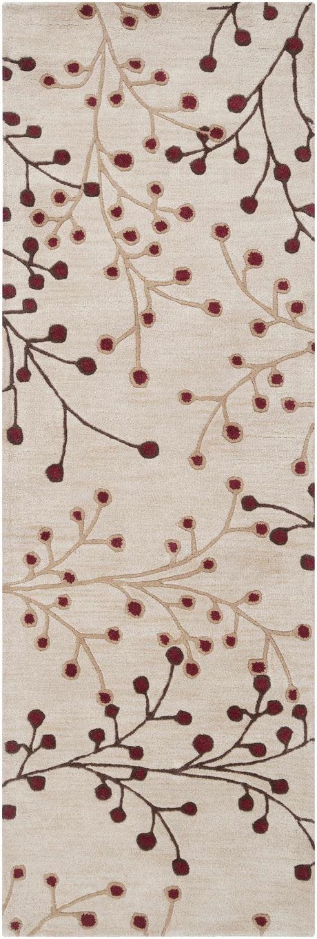 Elsu Beige&Burgandy Wool Rug - Ornate Home