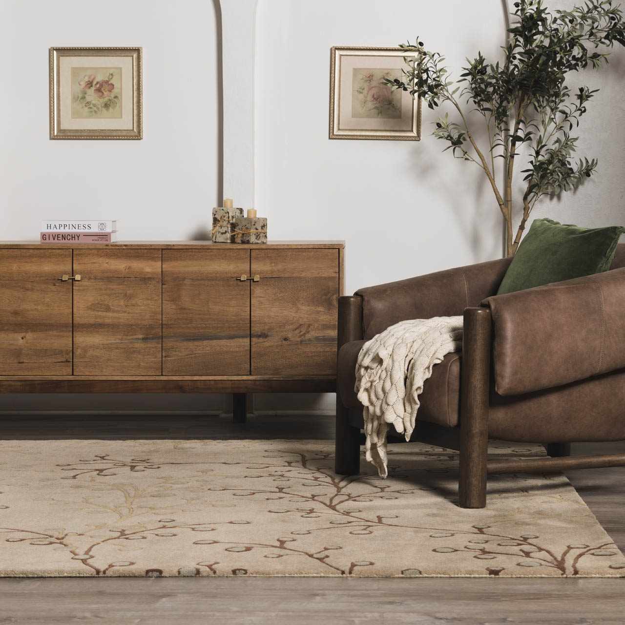 Elsu Beige&Gray Wool Rug - Ornate Home