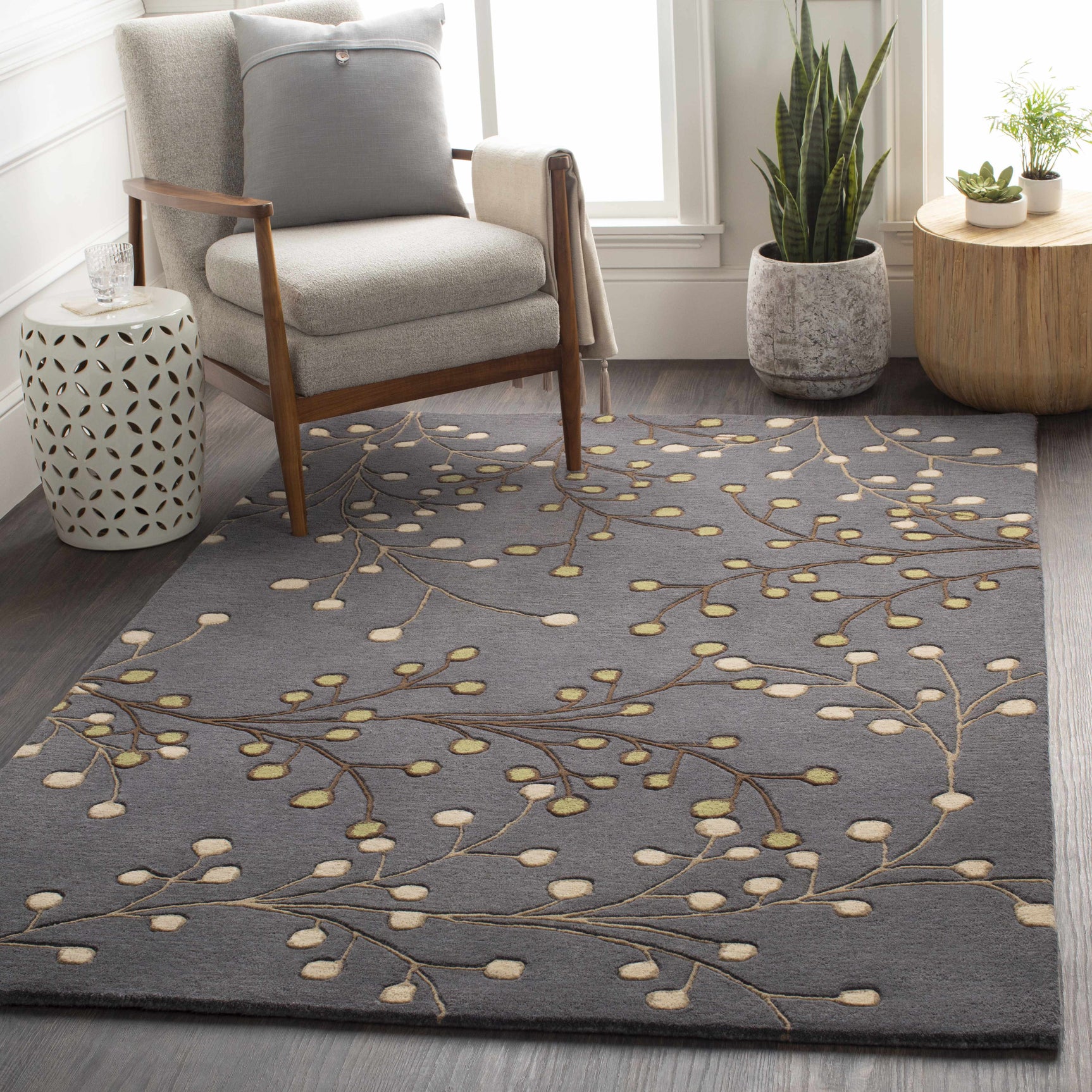 Elsu Brown Beige Wool Rug - Ornate Home