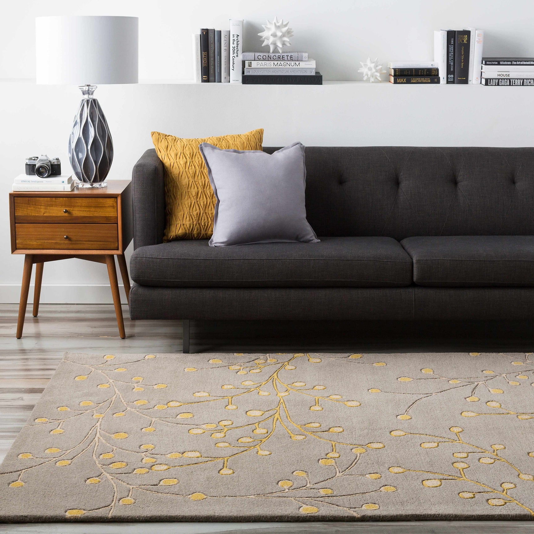 Elsu Mustard Wool Area Rug - Ornate Home