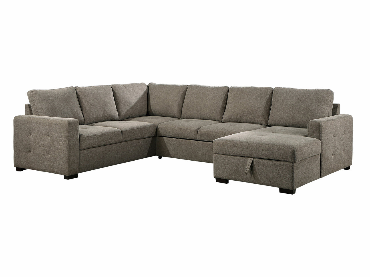 Elton Brown 3-Piece Sectional with Pull-Out Bed w/Right Chaise - Ornate Home