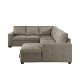 Elton Brown 3-Piece Sectional with Pull-Out Bed w/Right Chaise - Ornate Home