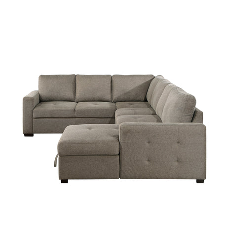 Elton Brown 3-Piece Sectional with Pull-Out Bed w/Right Chaise - Ornate Home