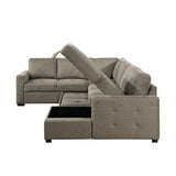 Elton Brown 3-Piece Sectional with Pull-Out Bed w/Right Chaise - Ornate Home