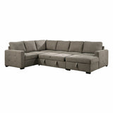 Elton Brown 3-Piece Sectional with Pull-Out Bed w/Right Chaise - Ornate Home