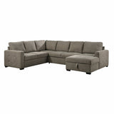 Elton Brown 3-Piece Sectional with Pull-Out Bed w/Right Chaise - Ornate Home