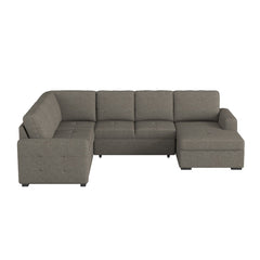 Elton Brown 3-Piece Sectional with Pull-Out Bed w/Right Chaise - Ornate Home