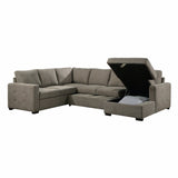 Elton Brown 3-Piece Sectional with Pull-Out Bed w/Right Chaise - Ornate Home