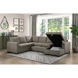 Elton Brown 3-Piece Sectional with Pull-Out Bed w/Right Chaise - Ornate Home