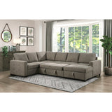 Elton Brown 3-Piece Sectional with Pull-Out Bed w/Right Chaise - Ornate Home