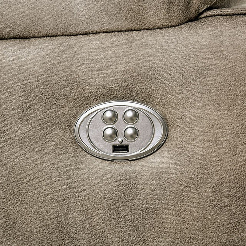 Elton Light Gray Power Loveseat - Ornate Home