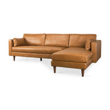 Elton Tan Leather Right Chaise Sectional - Ornate Home