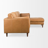 Elton Tan Leather Right Chaise Sectional - Ornate Home