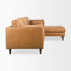 Elton Tan Leather Right Chaise Sectional - Ornate Home