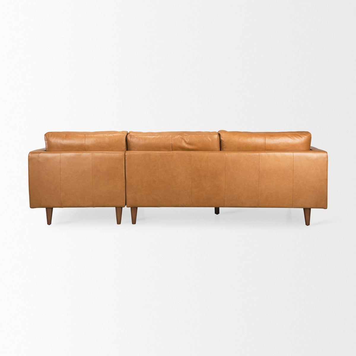 Elton Tan Leather Right Chaise Sectional - Ornate Home