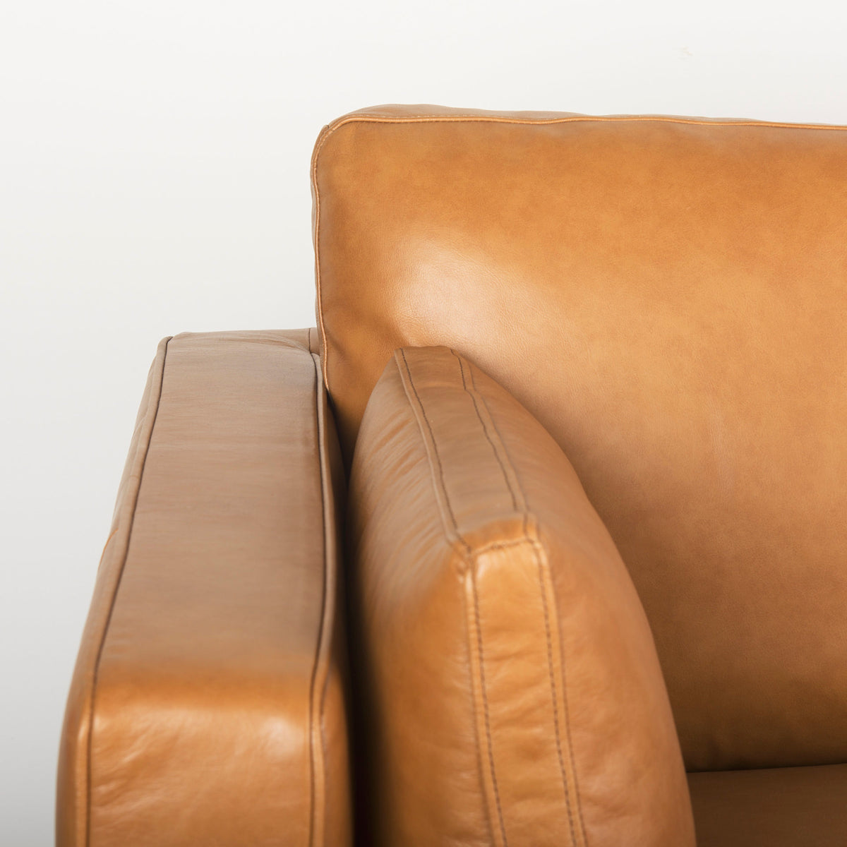 Elton Tan Leather Right Chaise Sectional - Ornate Home
