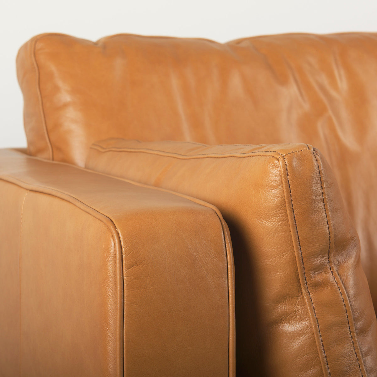 Elton Tan Leather Sofa - Ornate Home
