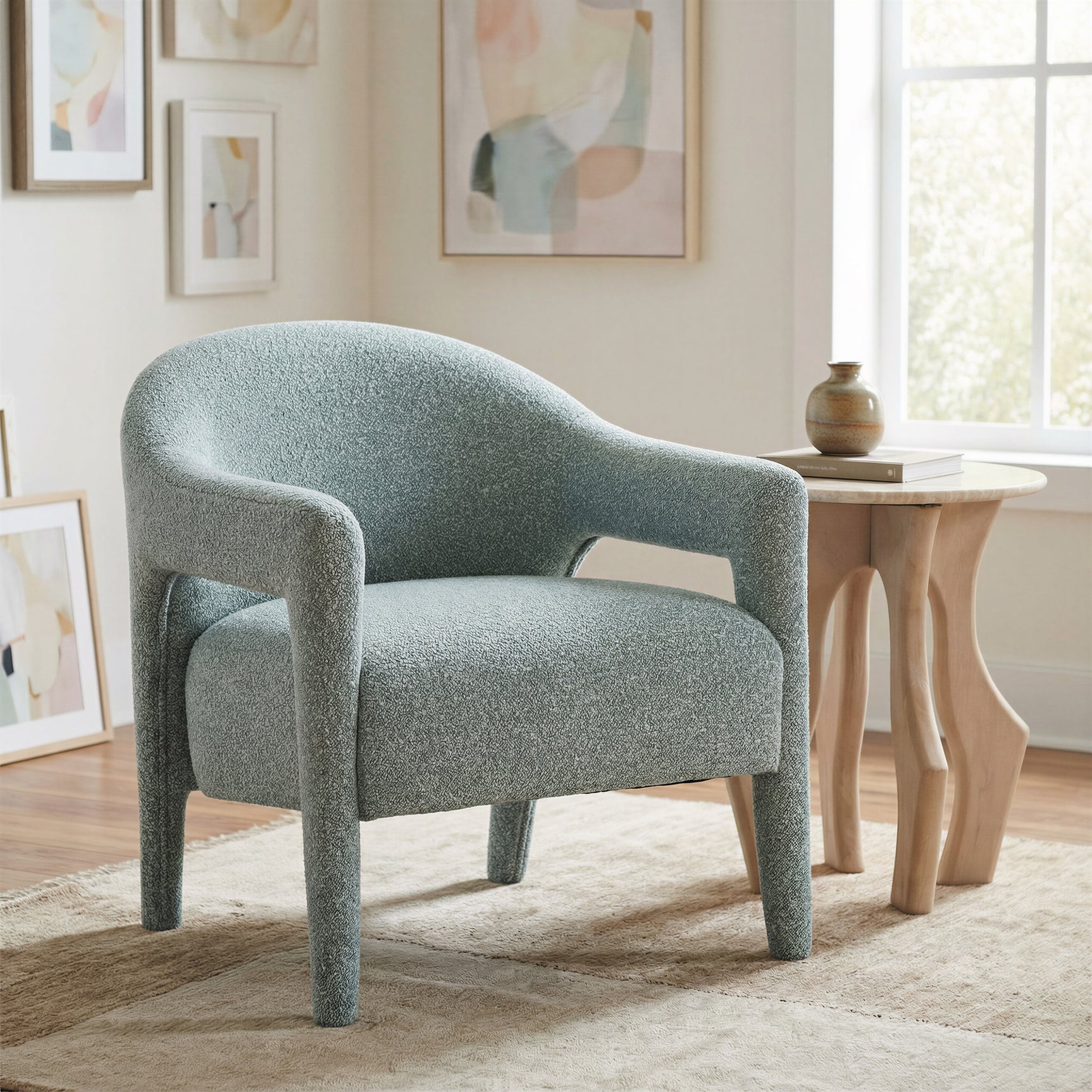 Eluma Dusty Teal Accent Chair - Ornate Home