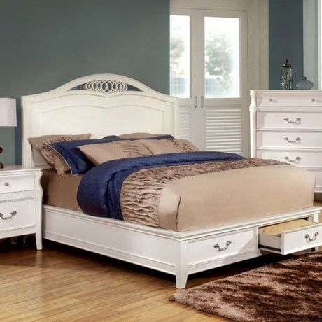Elvas White E.King Bed - Ornate Home