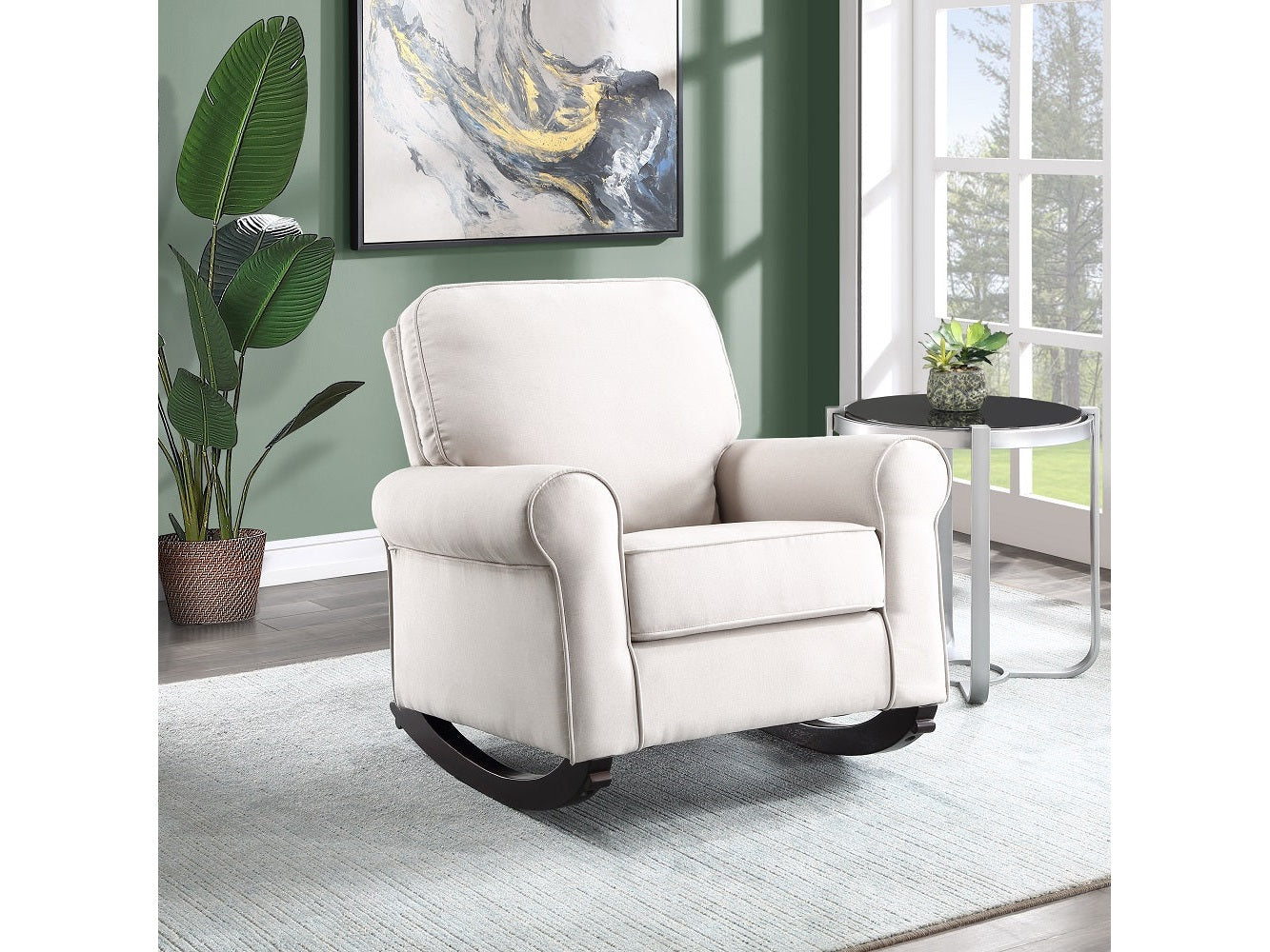 Elvin Beige Rocking Chair - Ornate Home