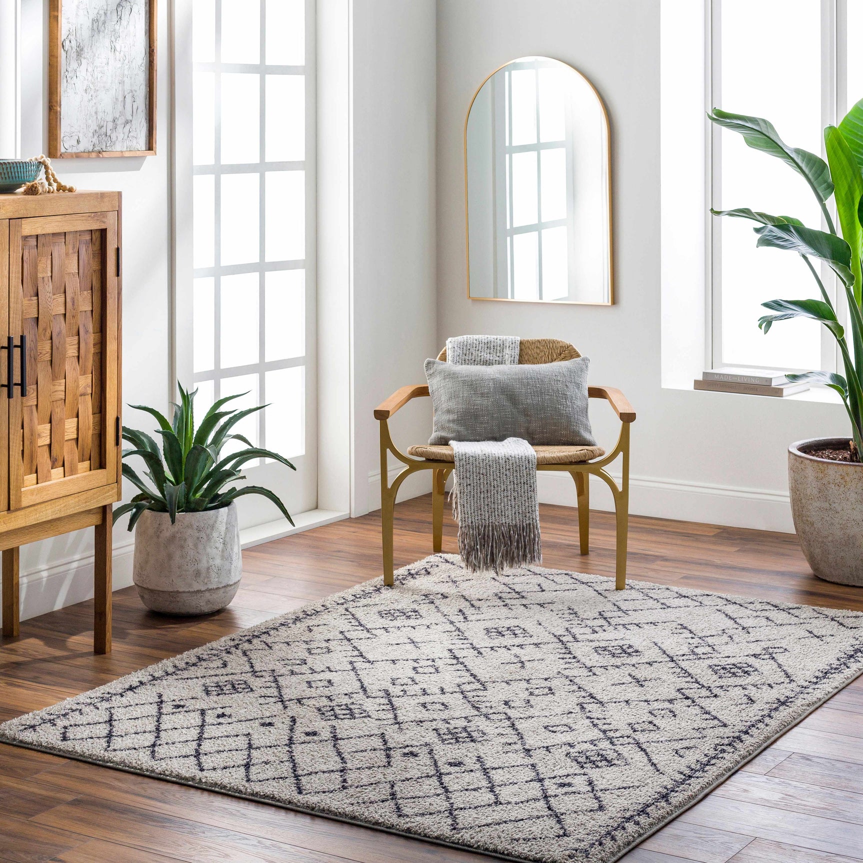 Elyes Gray Washable Area Rug - Clearance - Ornate Home
