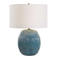 Elysia Blue/Green Textured Table Lamp - Ornate Home