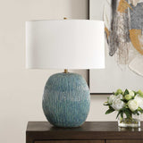 Elysia Blue/Green Textured Table Lamp - Ornate Home