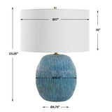 Elysia Blue/Green Textured Table Lamp - Ornate Home