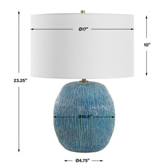 Elysia Blue/Green Textured Table Lamp - Ornate Home
