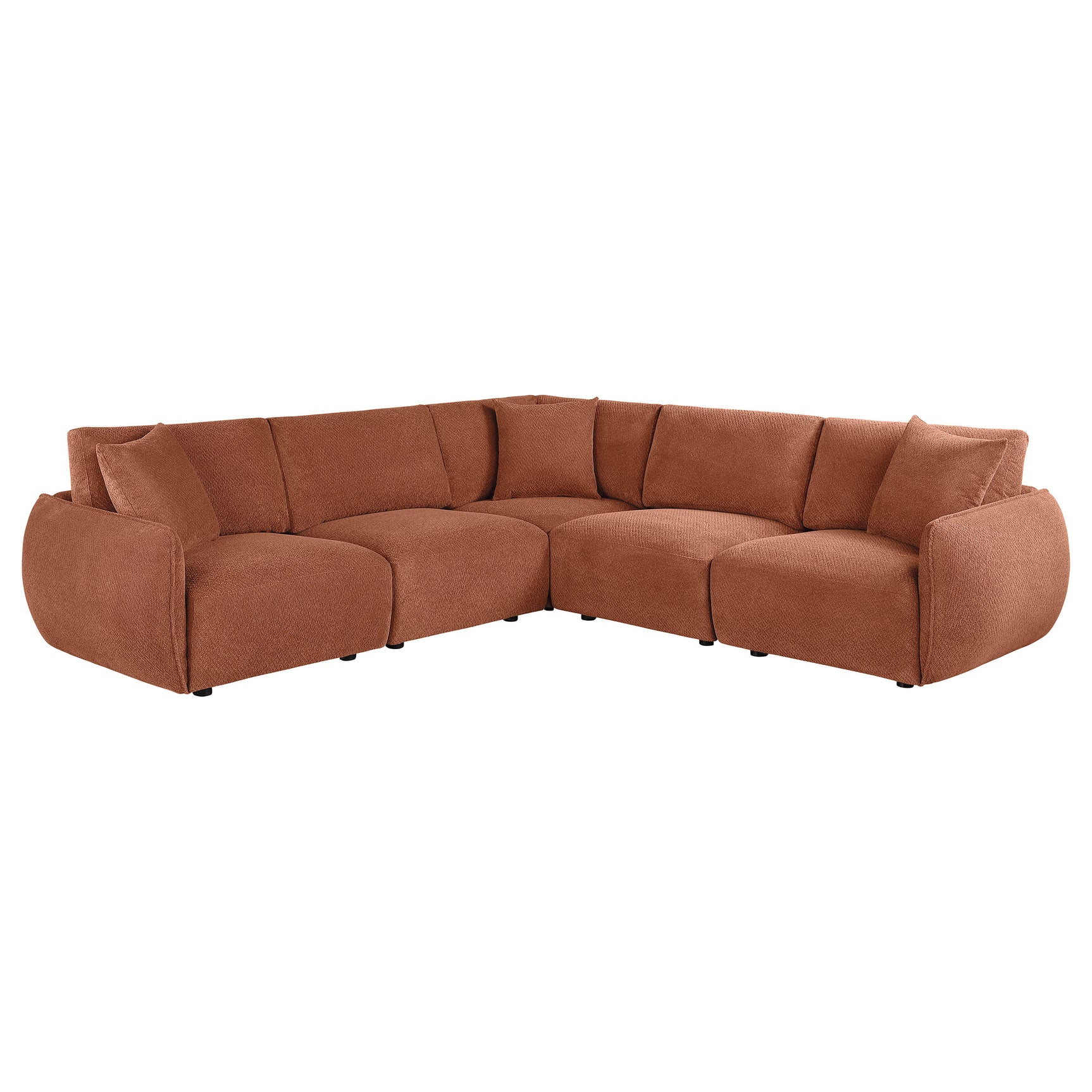 Elysia Coral 5-piece Chenille Upholstered Modular Sectional Sofa - Ornate Home