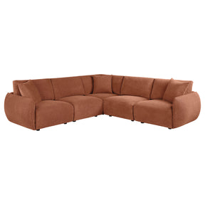 Elysia Coral 5-piece Chenille Upholstered Modular Sectional Sofa - Ornate Home