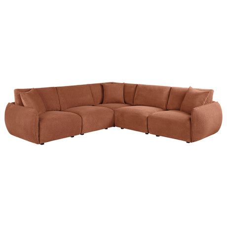 Elysia Coral 5-piece Chenille Upholstered Modular Sectional Sofa - Ornate Home