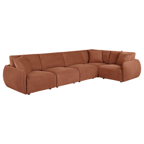 Elysia Coral 5-piece Chenille Upholstered Modular Sectional Sofa - Ornate Home