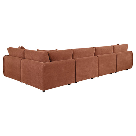 Elysia Coral 5-piece Chenille Upholstered Modular Sectional Sofa - Ornate Home